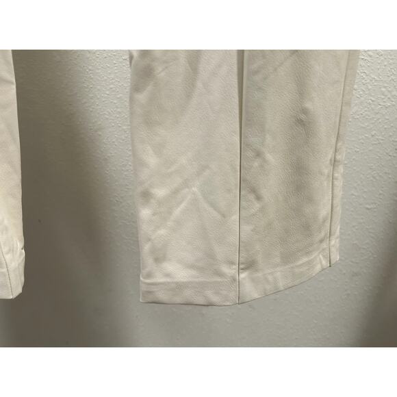 Amanda Uprichard Womens Revolve Lorna Cream Faux Leather Pants Sz Small Elastic - Picture 7 of 7